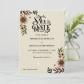 Boho Floral minimalistische bruiloft Bewaar de dat Kaart (Staand voorkant)