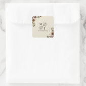 Boho Floral minimalistische bruiloft Vierkante Sticker (Tas)