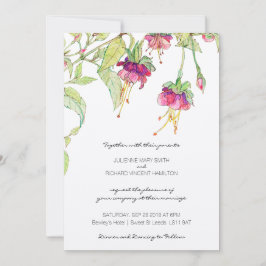 Boho Floral Modern Botanical Wedding Invitations Kaart