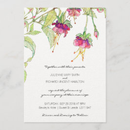 Boho Floral Modern Botanical Wedding Invitations Kaart
