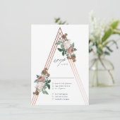 Boho Floral Modern Elegant Wedding RSVP Card Kaart (Staand voorkant)