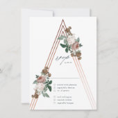Boho Floral Modern Elegant Wedding RSVP Card Kaart (Voorkant)