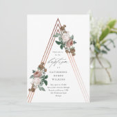 Boho Floral Modern Religious Baptism & Christening Kaart (Staand voorkant)