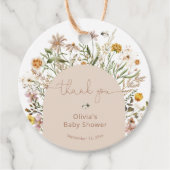 Boho Floral Modern Rustiek Baby shower Dank u Bedankjes Labels (Voorkant)