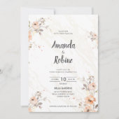 Boho Floral Modern Wedding Invitation Kaart (Voorkant)