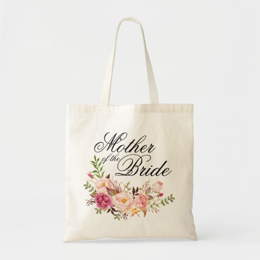 Boho Floral Moeder van de Bride  Tote Bag (Voorkant)