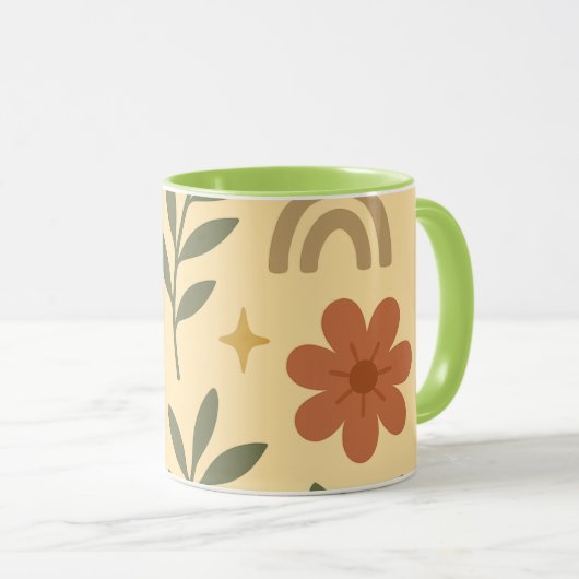 Boho Floral Mok (Voorkant rechts)