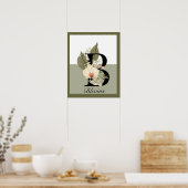 Boho Floral Monogram B Poster (Keuken)