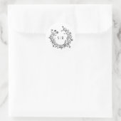 Boho Floral Monogram Custom Wedding Ronde Sticker (Tas)