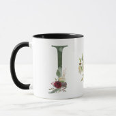 Boho Floral Monogram J Coffee Mok (Links)