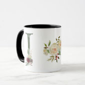 Boho Floral Monogram J Coffee Mok (Voorkant links)