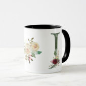 Boho Floral Monogram J Coffee Mok (Voorkant rechts)