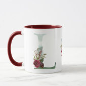 Boho Floral Monogram L Coffee Mok (Links)
