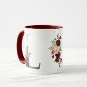 Boho Floral Monogram L Coffee Mok (Voorkant links)