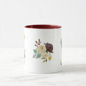 Boho Floral Monogram S Coffee Mok (Midden)