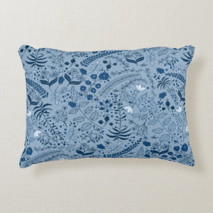 Boho Floral   Mooi Klassiek blauw Accent Kussen
