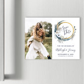 Boho Floral Moon Foto Save the Date Magnetische Ka