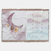 Boho Floral Moon Milestone Baby Deken (Voorkant)