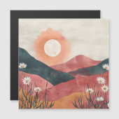 Boho Floral Mountain Sunset - Rustieke Natuur (Voorkant / Achterkant)