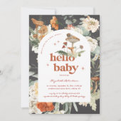 Boho Floral Mushroom Botanical | BABY SHOWER Kaart (Voorkant)