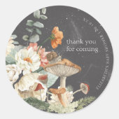 Boho Floral Mushroom Botanical | BABY SHOWER Ronde Sticker (Voorkant)