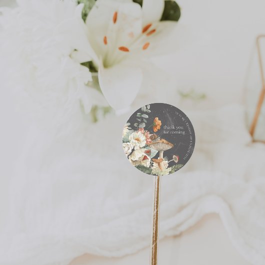 Boho Floral Mushroom Botanical | BABY SHOWER Ronde Sticker