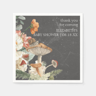 Boho Floral Mushroom Botanical   BABY SHOWER Servet