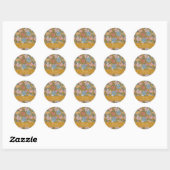 Boho Floral Mustard Yellow Custom Vrijgezellenfees Ronde Sticker (Vel)