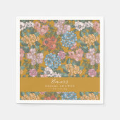 Boho Floral Mustard Yellow Custom Vrijgezellenfees Servet (Voorkant)