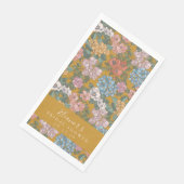 Boho Floral Mustard Yellow Custom Vrijgezellenfees Servet (Hoek)