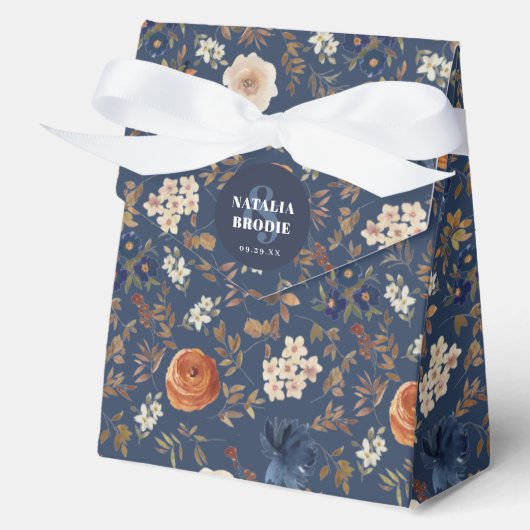 Boho Floral Naam Datum Trouwen Bedankdoosjes (Voorkant)