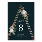 Boho Floral Navy Blue Wedding Kaart (Achterkant)