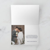 Boho Floral Navy Photo Wedding Bedankkaart (Binnen)