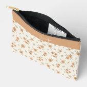 Boho Floral Neutral Ditsy Flower Print Name Beige Etui (Open)