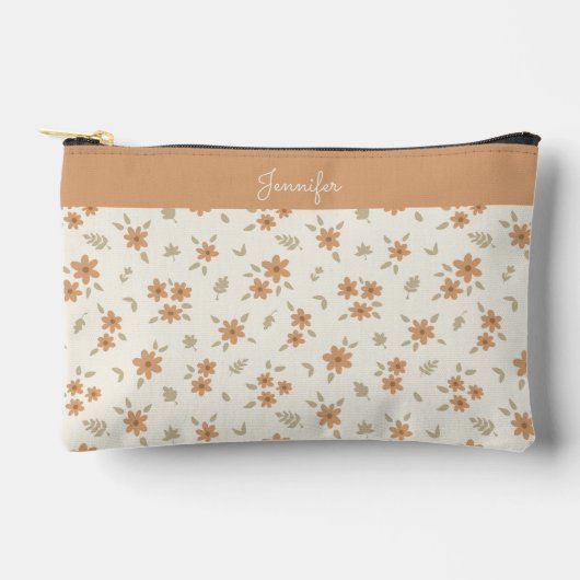 Boho Floral Neutral Ditsy Flower Print Name Beige Etui (Voorkant)