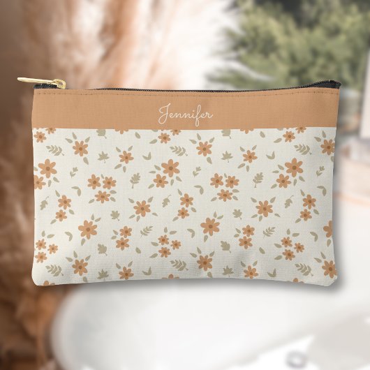 Boho Floral Neutral Ditsy Flower Print Name Beige Etui