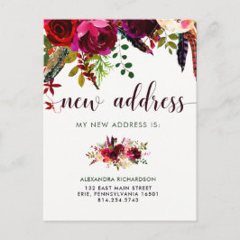 Boho Floral | Nieuw adres Aankondigingskaart