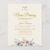 Boho floral Nurse pinning ceremonie Uitnodiging (Voorkant)