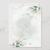 Boho Floral Oh Baby Groen en Goud Baby shower Kaart (Achterkant)
