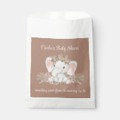 Boho Floral Olifant Meisje Baby shower Dank u Bedankzakje (Voorkant)