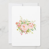 Boho Floral Olifant Uitnodiging Roze Goud Verjaard (Achterkant)