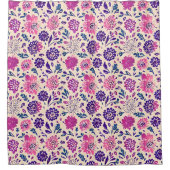 Boho Floral Ombre Pattern Paars Douchegordijn (Voorkant)
