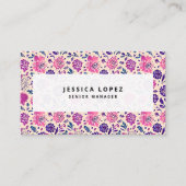 Boho Floral Ombre Pattern Visitekaartje (Voorkant)