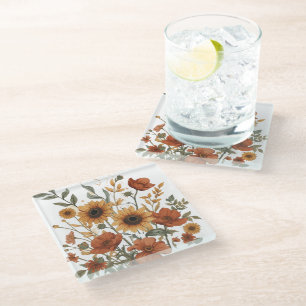 Boho Floral Onderzetter – Zonnebloemen, Daisies & 