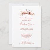 Boho Floral One Word Pink First Birthday  Kaart (Achterkant)
