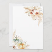 Boho Floral Onze kleine pomkin Birthday Party Kaart (Achterkant)