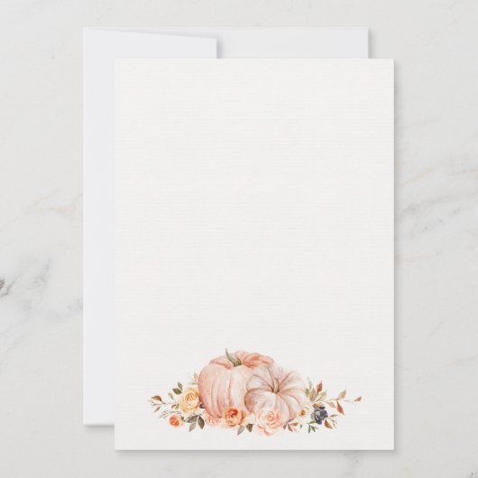 Boho Floral onze kleine pompoen 1e verjaardag Kaart (Achterkant)