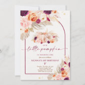 Boho Floral onze kleine pompoen 1e verjaardag Kaart (Voorkant)