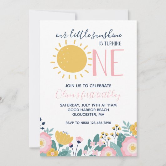 Boho Floral onze kleine zonneschijn 1 september Kaart (Voorkant)