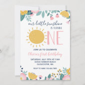 Boho Floral Onze Kleine Zonneschijn 1e Verjaardag Kaart (Voorkant)